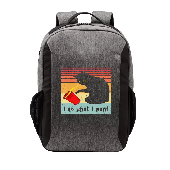 Do What I Want Vintage Black Cat Red Cup Funny Cat Vector Backpack