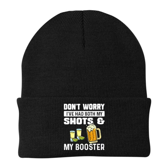 Don't Worry I've Had Both My Shots And Booster Funny Vaccine Knit Cap Winter Beanie