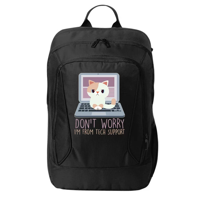 Don't Worry I'm From Tech Support Computer Cat City Backpack