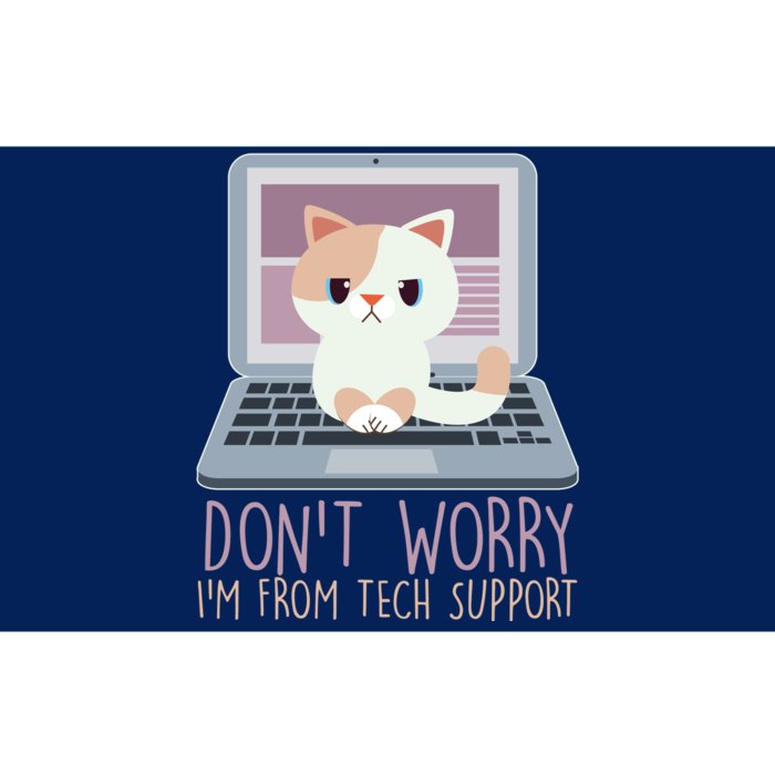 Don't Worry I'm From Tech Support Computer Cat Bumper Sticker