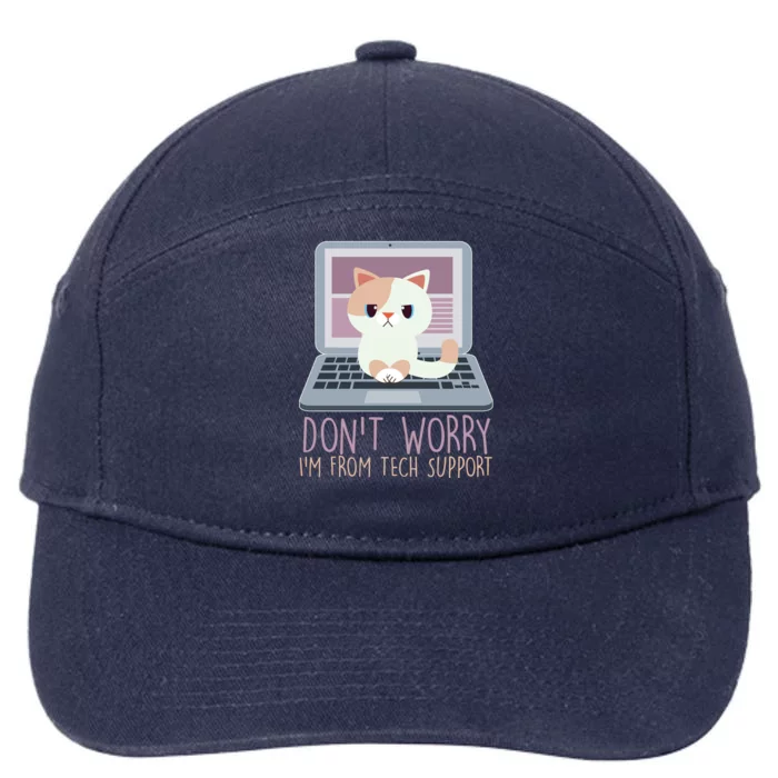 Don't Worry I'm From Tech Support Computer Cat 7-Panel Snapback Hat