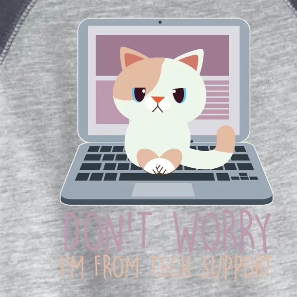 Don't Worry I'm From Tech Support Computer Cat Toddler Fine Jersey T-Shirt