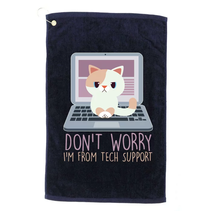 Don't Worry I'm From Tech Support Computer Cat Platinum Collection Golf Towel