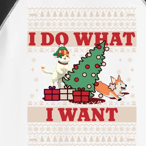 Do What I Want Cat Knocking Over Christmas Tree On Dog Cute Gift Toddler Fine Jersey T-Shirt