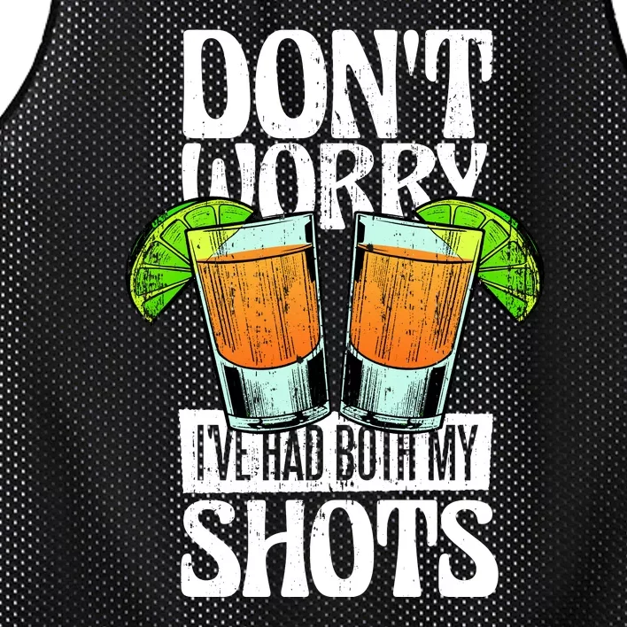 Don't Worry I Had Both My Shots Funny Tequila Drinking Mesh Reversible Basketball Jersey Tank