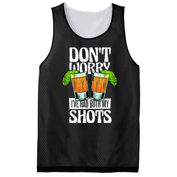 Don't Worry I Had Both My Shots Funny Tequila Drinking Mesh Reversible Basketball Jersey Tank