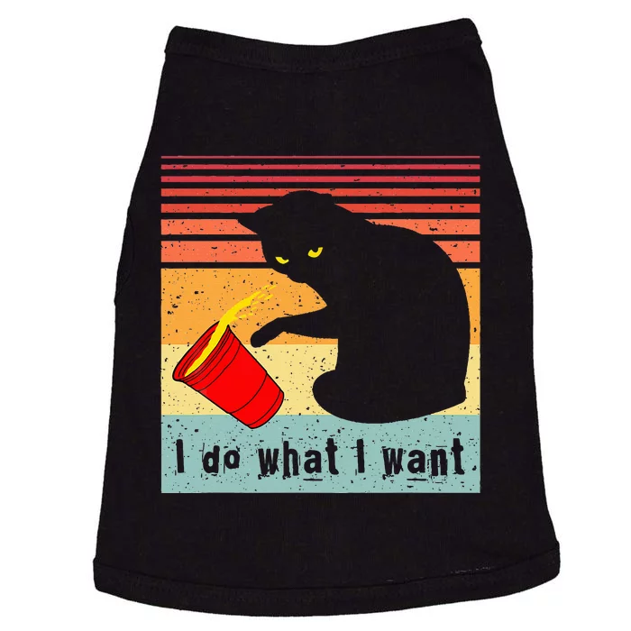 Do What I Want Vintage Black Cat Red Cup Funny My Cat Doggie Tank