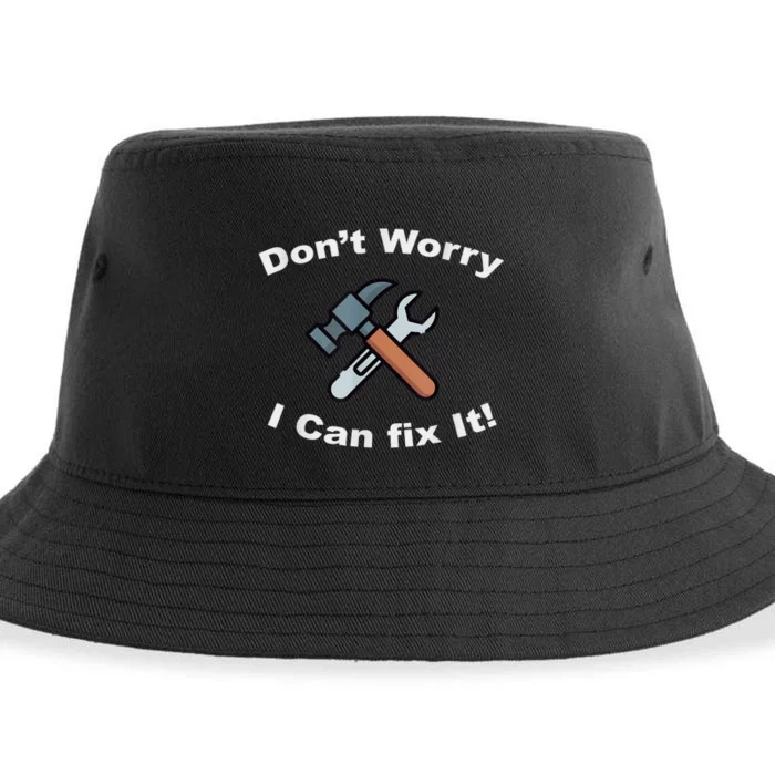 Don't Worry I Can Fix It! Funny Mechanic Ts Sustainable Bucket Hat