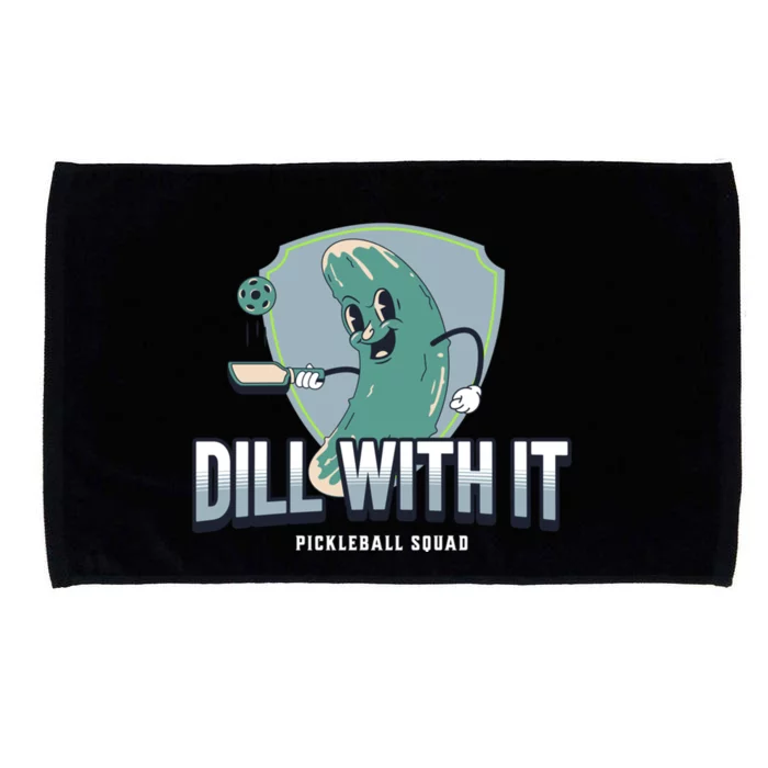 Dill With It Pickleball Squad Funny Pickleball Gift Microfiber Hand Towel