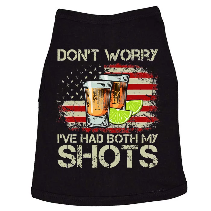 Don't Worry I've Had Both My Shots American Flag 4th of July Doggie Tank