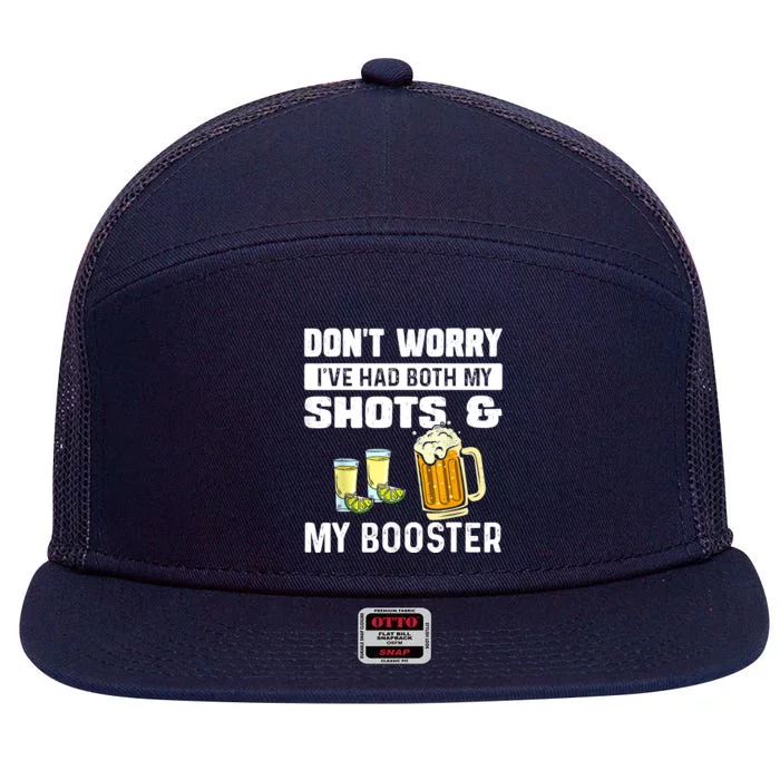 Don't Worry I've Had Both My Shots And Booster Funny Vaccine 7 Panel Mesh Trucker Snapback Hat