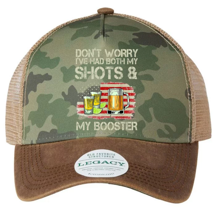 Don't Worry I've Had Both My Shots And My Booster Beer Legacy Tie Dye Trucker Hat