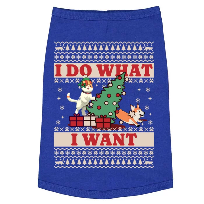 Do What I Want Cat Knocking Over Christmas Tree On Dog Gift Doggie Tank