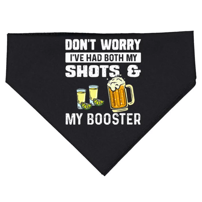 Dont Worry Ive Had Both My Shots And Booster Funny Vaccine USA-Made Doggie Bandana