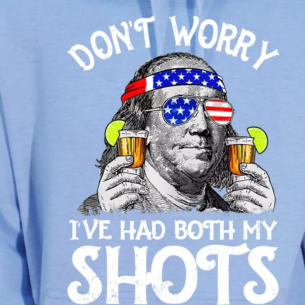 Dont Worry Ive Had Both My Shots Tequila Ben Drankin Funny Unisex Surf Hoodie