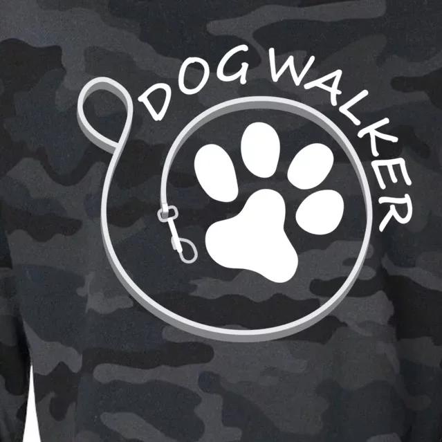 Dog Walker Leash Gift Cropped Pullover Crew