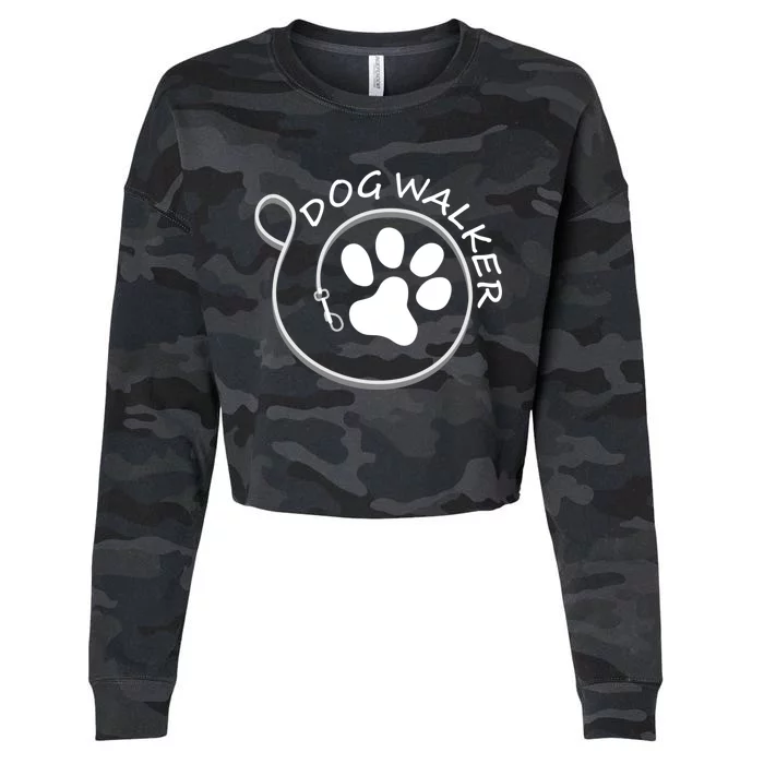 Dog Walker Leash Gift Cropped Pullover Crew