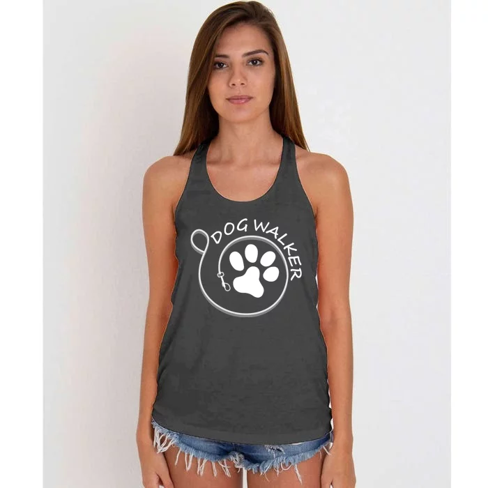 Dog Walker Leash Gift Women's Knotted Racerback Tank