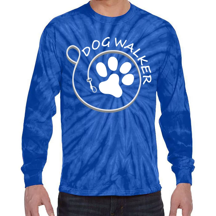 Dog Walker Leash Gift Tie-Dye Long Sleeve Shirt