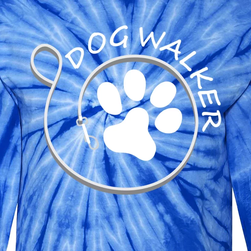 Dog Walker Leash Gift Tie-Dye Long Sleeve Shirt