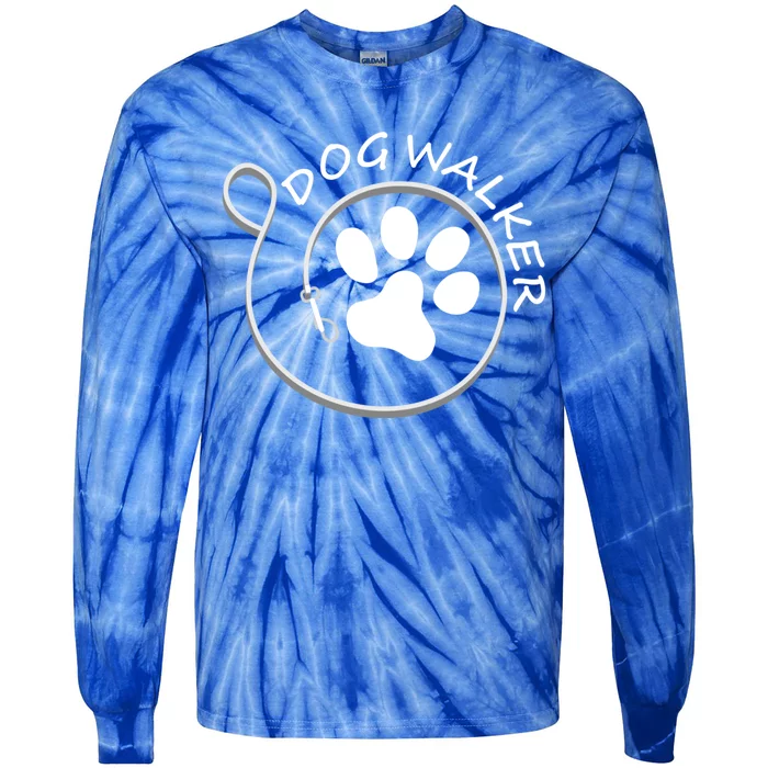 Dog Walker Leash Gift Tie-Dye Long Sleeve Shirt