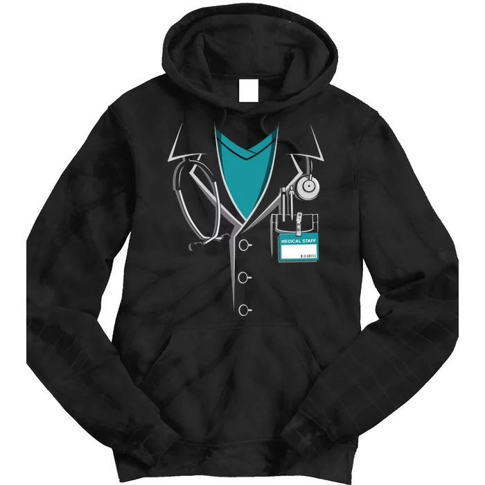 Doctor White Lab Coat Halloween Costume Tie Dye Hoodie