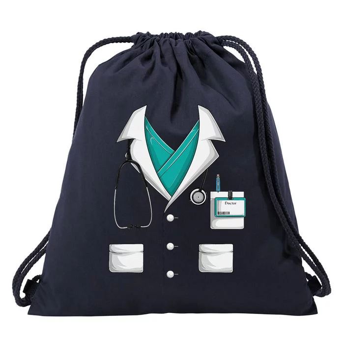 Doctor White Lab Coat Funny Halloween Costume Funny Funny Drawstring Bag