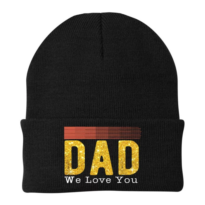 Dad We Love You Fathers Day Funny Retro Vintage Gifts Knit Cap Winter Beanie