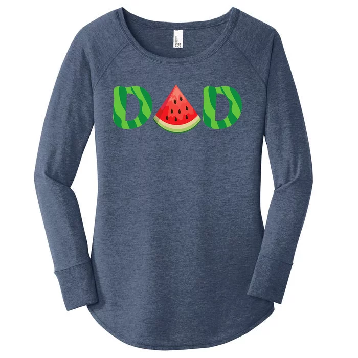 Dad Watermelon Lover Fruitarian Summer Fruit Fathers Day Women's Perfect Tri Tunic Long Sleeve Shirt