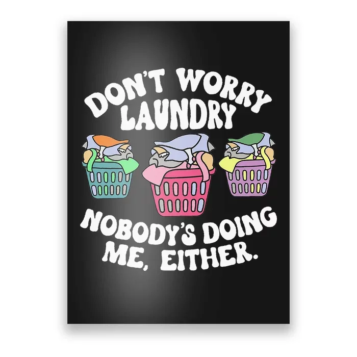 Don't Worry Laundry Nobody's Doing Me Either Funny Premium Poster