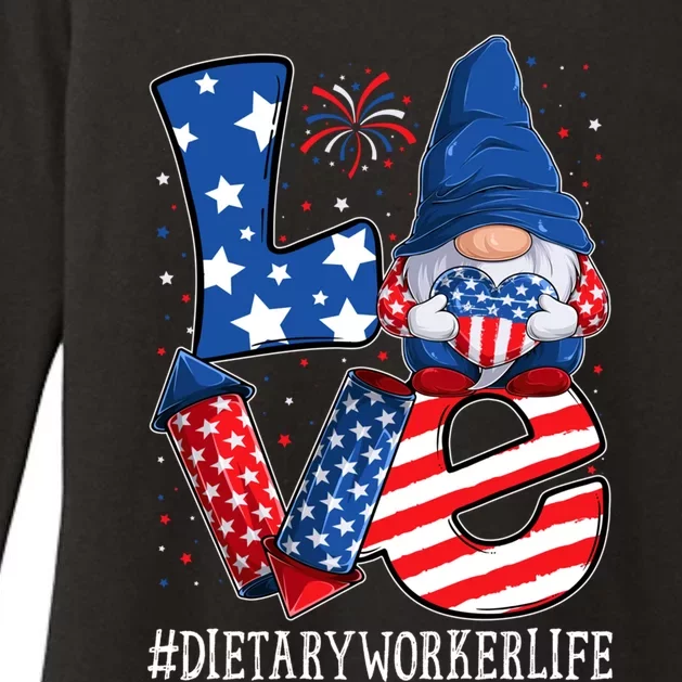 Dietary Worker Love 4th Of July Gnome Usa Patriotic Great Gift Womens CVC Long Sleeve Shirt