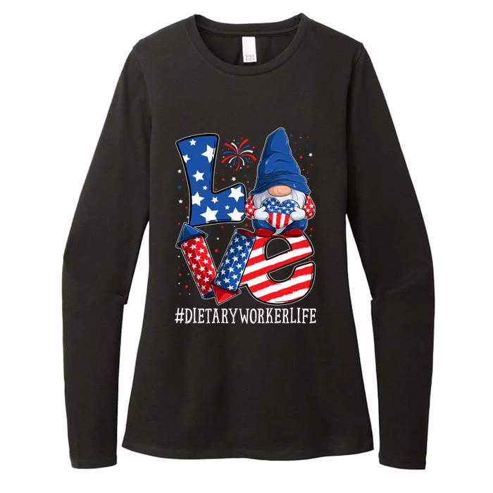 Dietary Worker Love 4th Of July Gnome Usa Patriotic Great Gift Womens CVC Long Sleeve Shirt