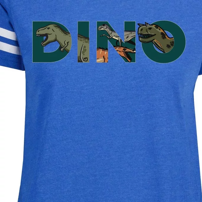 Dino Word Logo Enza Ladies Jersey Football T-Shirt