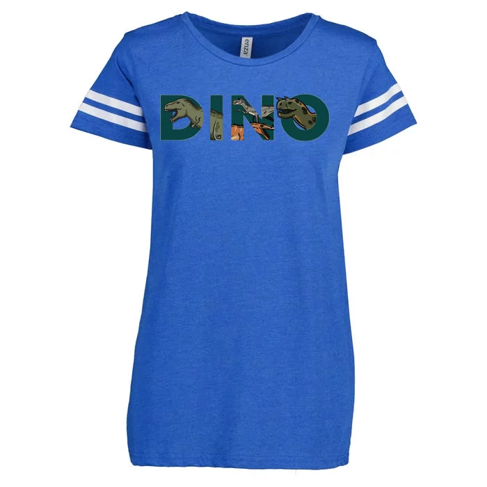 Dino Word Logo Enza Ladies Jersey Football T-Shirt