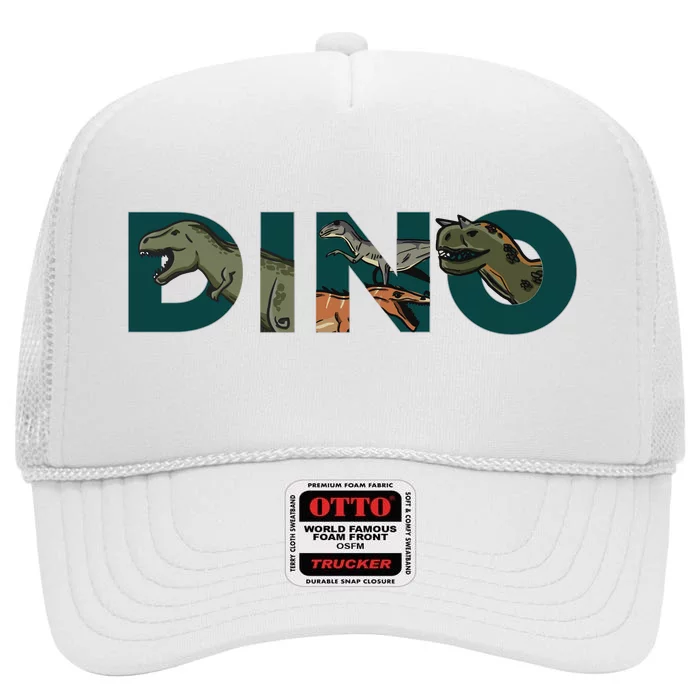 Dino Word Logo High Crown Mesh Trucker Hat