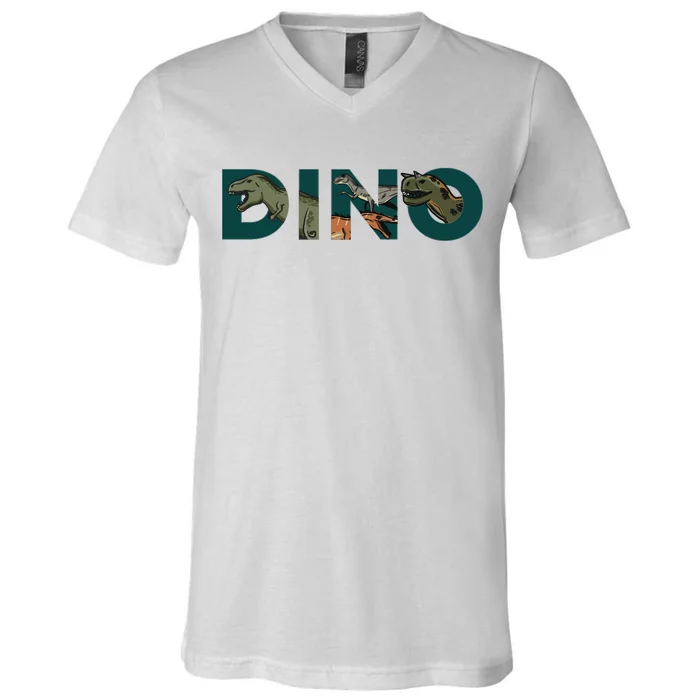 Dino Word Logo V-Neck T-Shirt