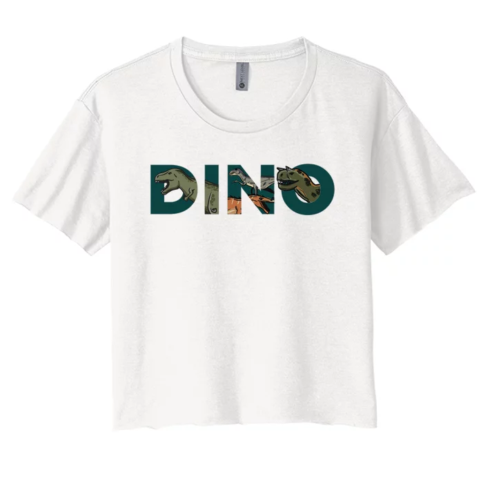 Dino Word Logo Women's Crop Top Tee