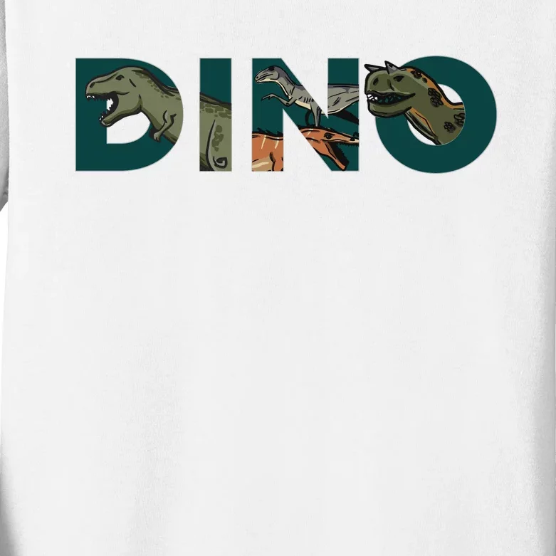 Dino Word Logo Kids Long Sleeve Shirt