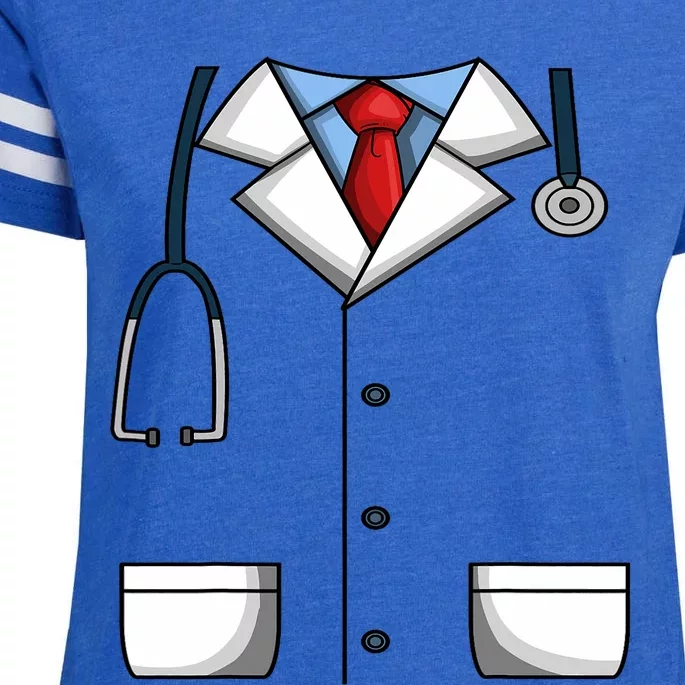 Doctor White Lab Coat Medical Dr. Dress Up Enza Ladies Jersey Football T-Shirt