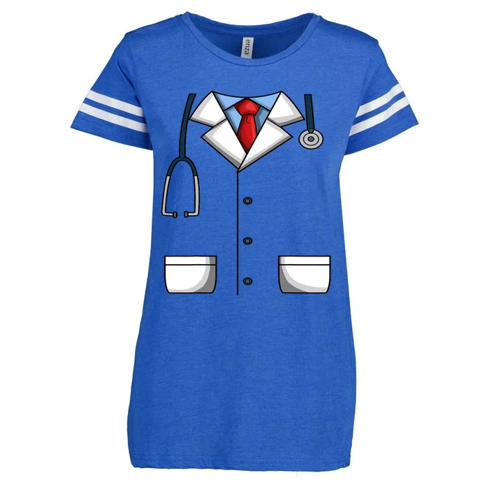 Doctor White Lab Coat Medical Dr. Dress Up Enza Ladies Jersey Football T-Shirt