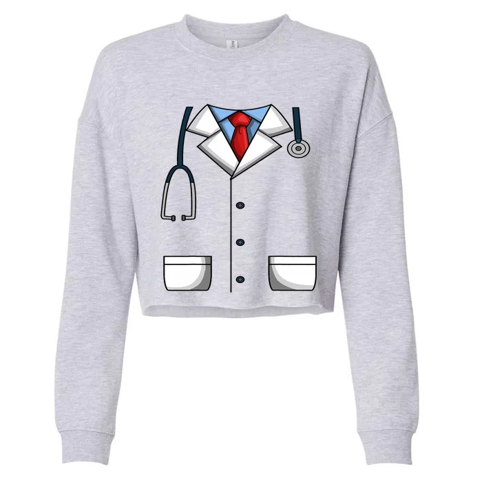 Doctor White Lab Coat Medical Dr. Dress Up Cropped Pullover Crew