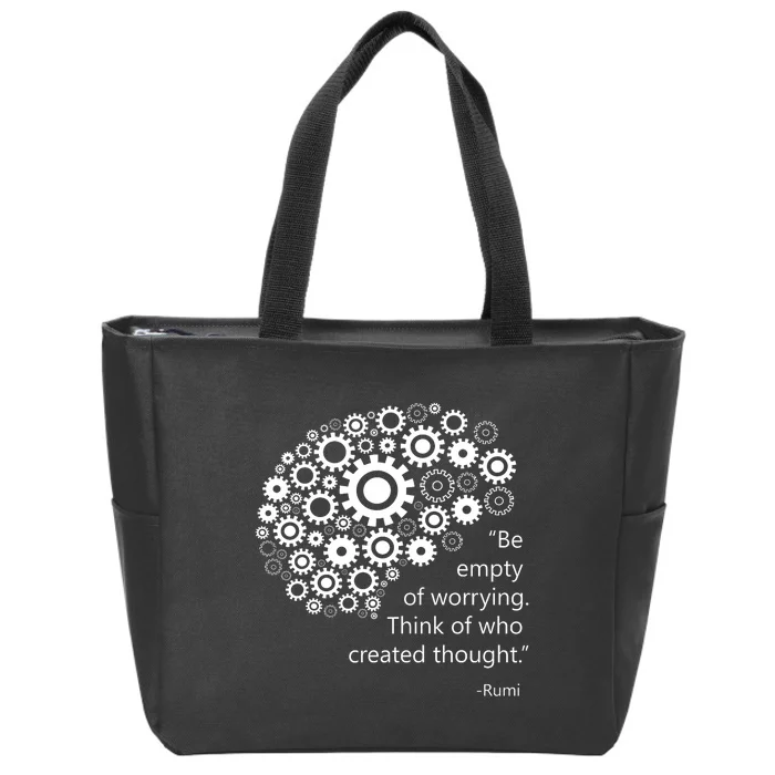 DonT Worry Mind Quote By Rumi Zip Tote Bag