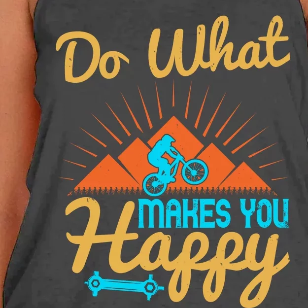 Do What Makes You Happy Mountain Biking Women's Knotted Racerback Tank