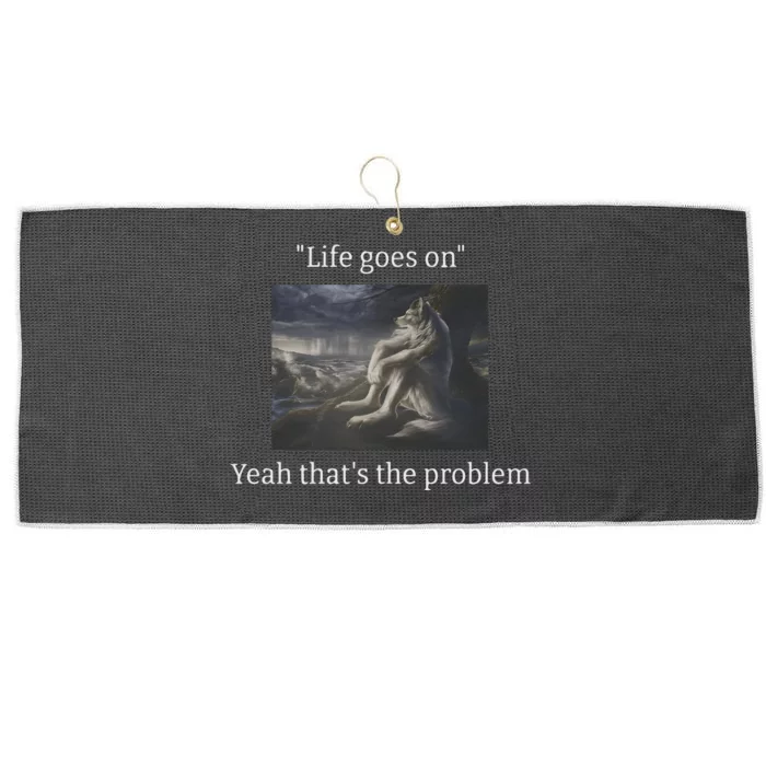 Depressed Wolf Meme Large Microfiber Waffle Golf Towel