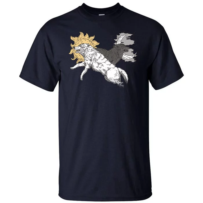 Double Wolf Moon Sun Tall T-Shirt