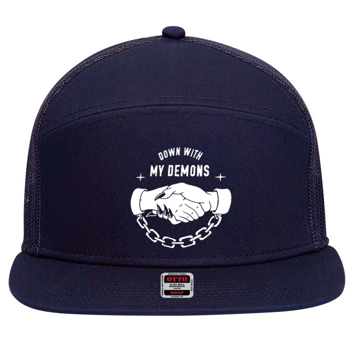 Down With My Demons 7 Panel Mesh Trucker Snapback Hat