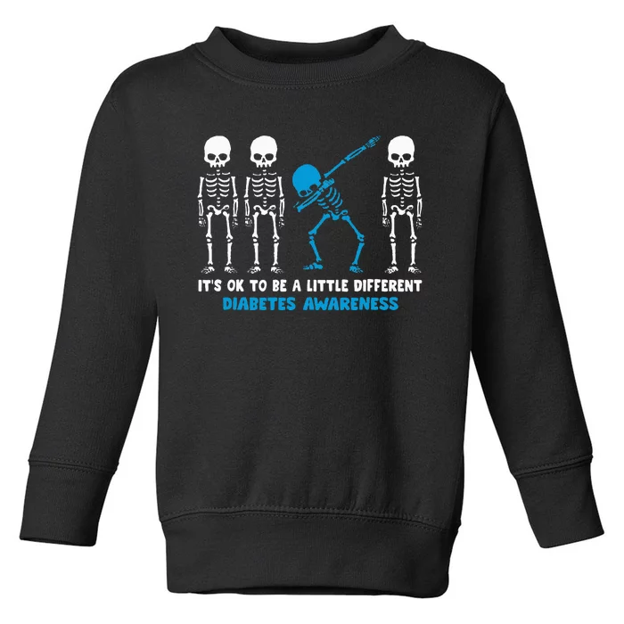 Diabetes Warrior Mom awareness Gift It's Ok To Be Different Toddler Sweatshirt