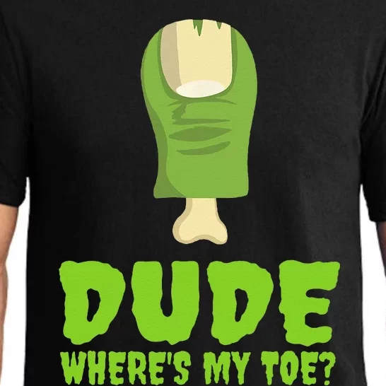 Dude Wheres My Toe Funny Zombie Amputation Leg Ampu Pajama Set