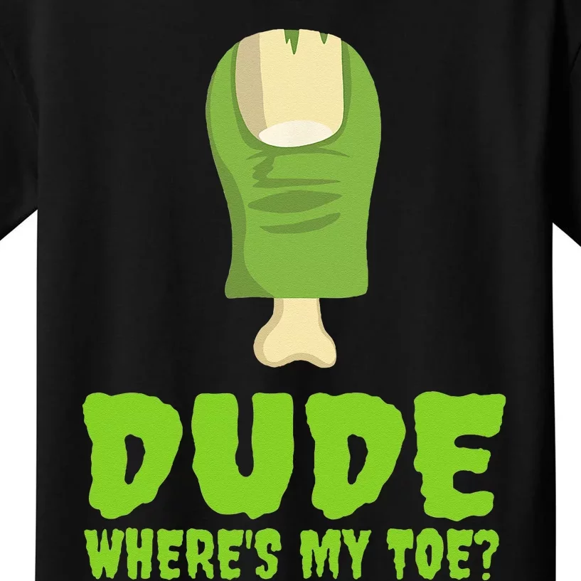 Dude Wheres My Toe Funny Zombie Amputation Leg Ampu Kids T-Shirt