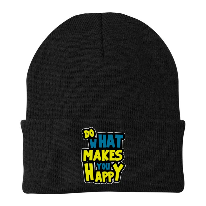 Do What Makes You Happy Postive Quote Knit Cap Winter Beanie